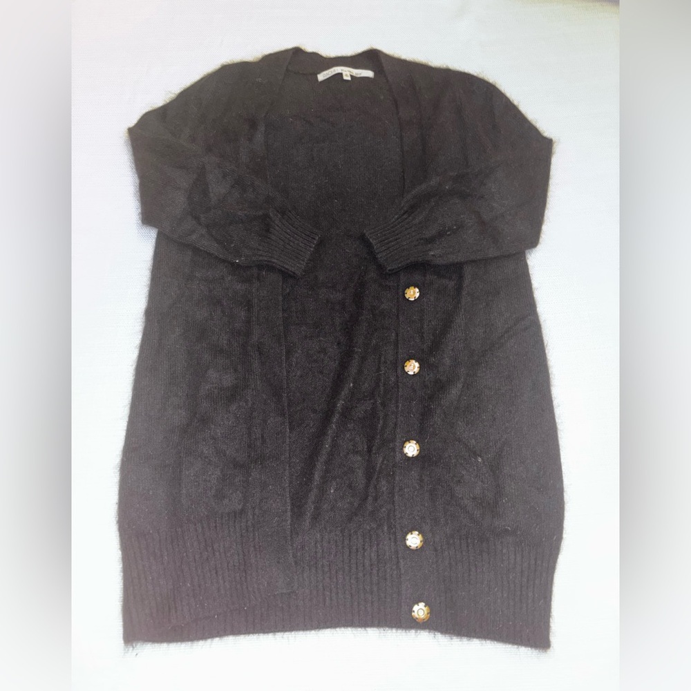 RACHEL Rachel Roy Black Cardigan with Gold Buttons